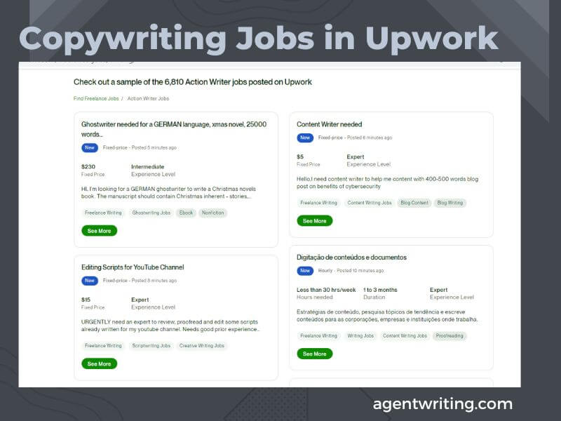  Upwork copywriting jobs