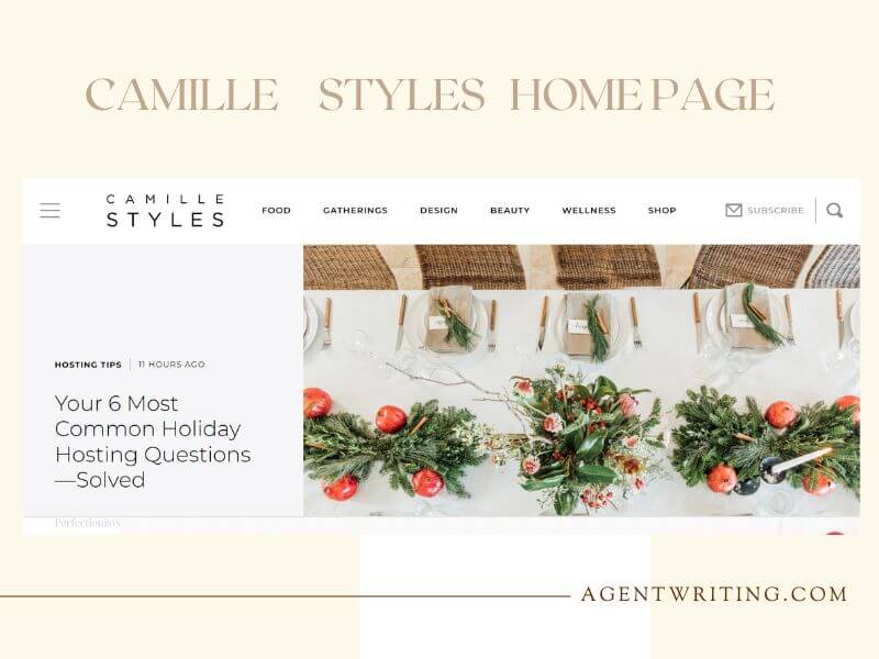 Camille Styles blog homepage