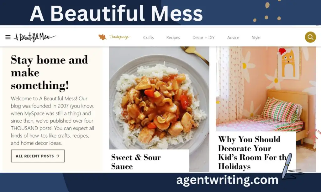 A beautiful mess blog homepage