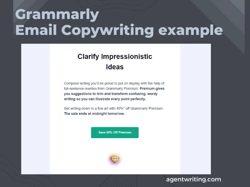Fig 8 - Grammarly copywriting example
