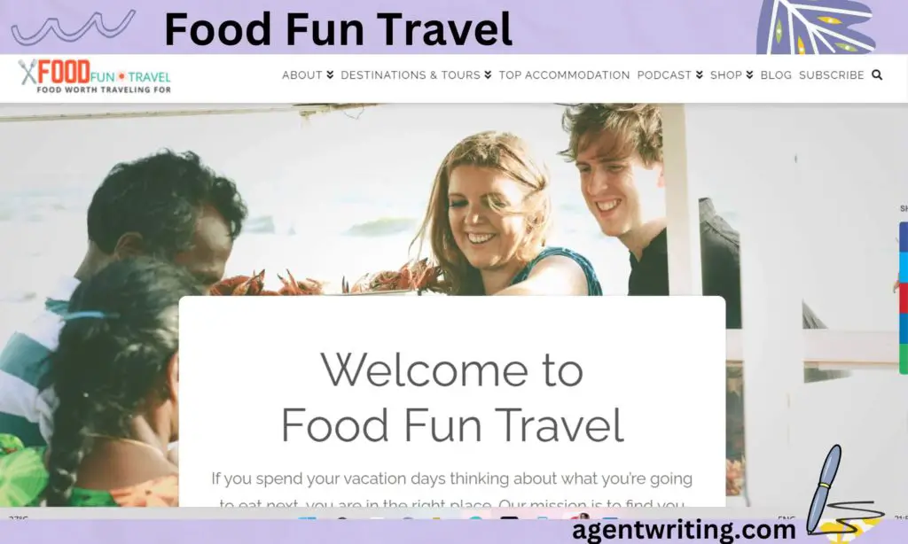 Food fun and travel blog homepage