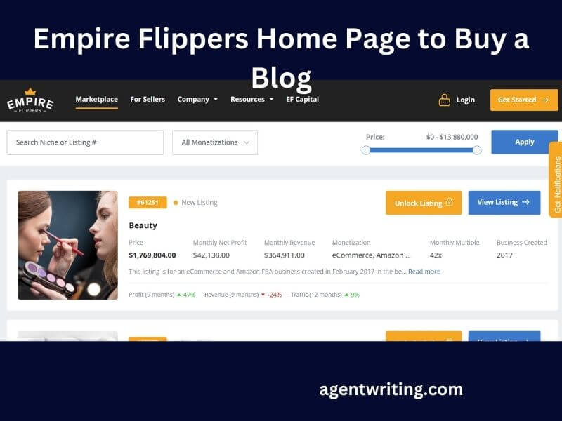  Empire Flippers is the top 3 place to buy a blog