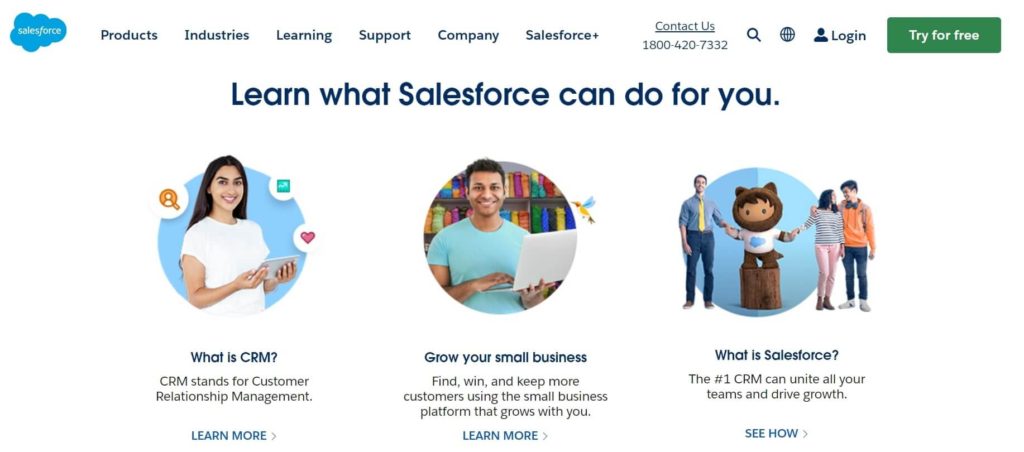 Salesforce as B2B copywriting example