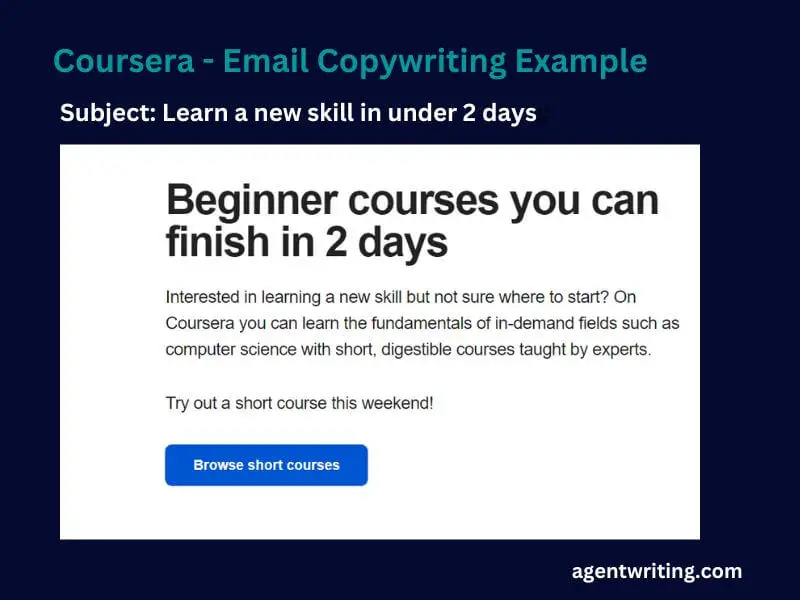 Coursera Email Copywriting Example 