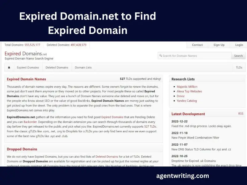 Expireddomains.net for finding  the expired domain  