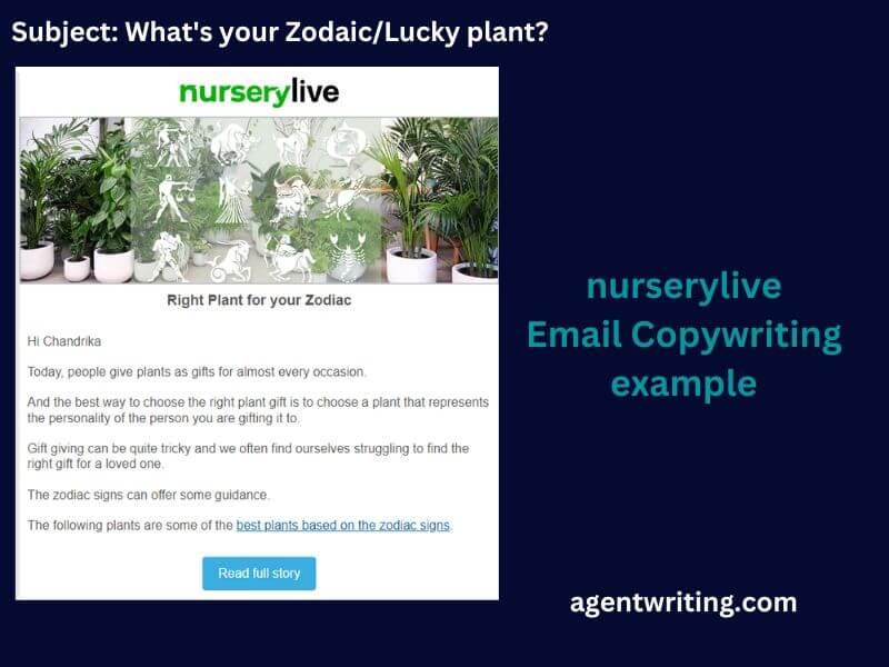 nurserylive Email Copywriting Example 