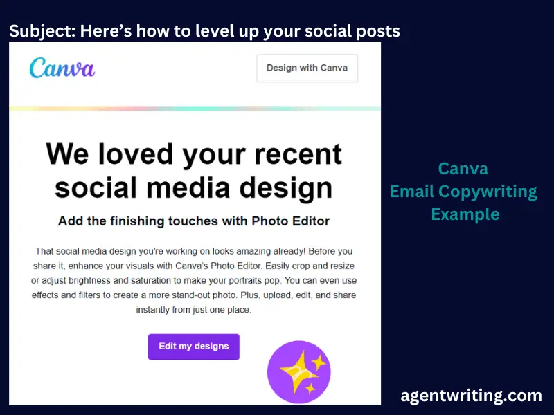Canva Email Copywriting Example 