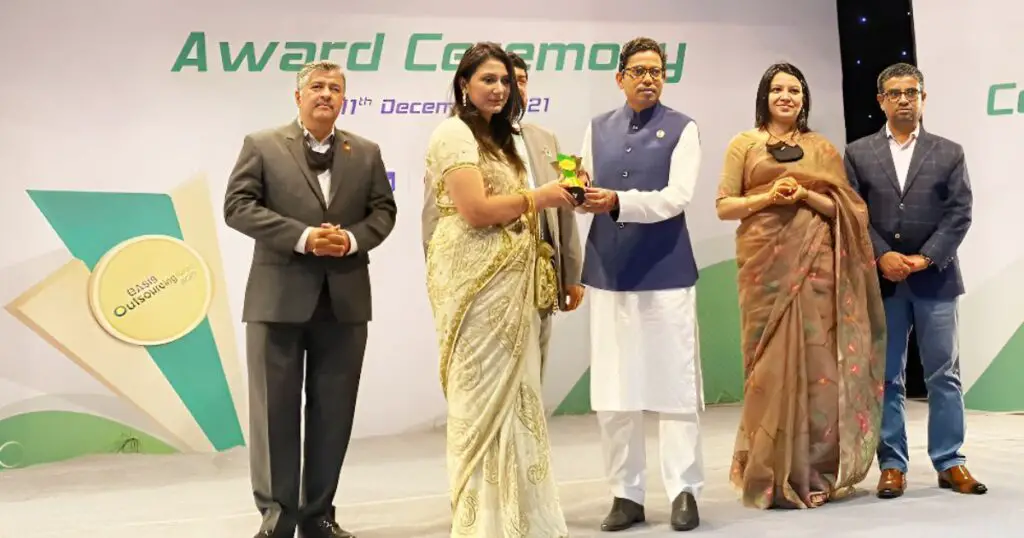 Award Receiving from Nahid Akter